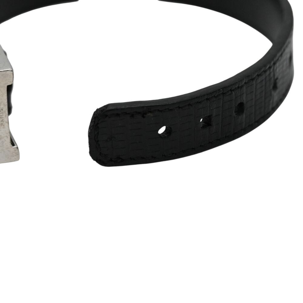 Saint Laurent Black Embossed Leather YSL Logo Charm Bracelet - Picture 7 of 11